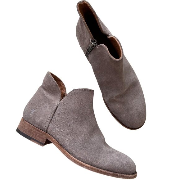Frye Melissa Shootie Sz 5.5 Suede Bootie Stone Ankle Boot - Picture 1 of 11